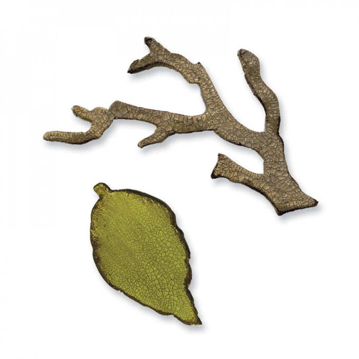 Sizzix - Tim Holtz - Movers & Shapers Magnetic Die Set 2PK - Mini Branch & Leaf Set