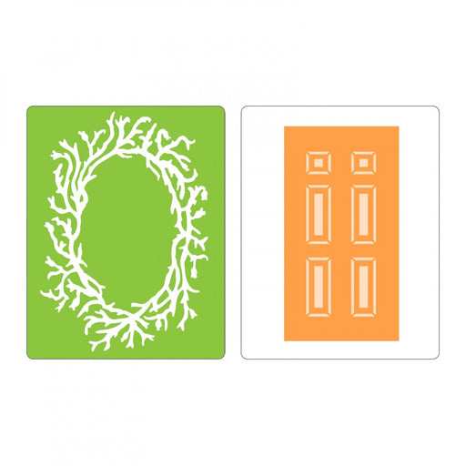 Sizzix - Embossing Folders - Susan's Garden - 2PK - Door & Wreath Set