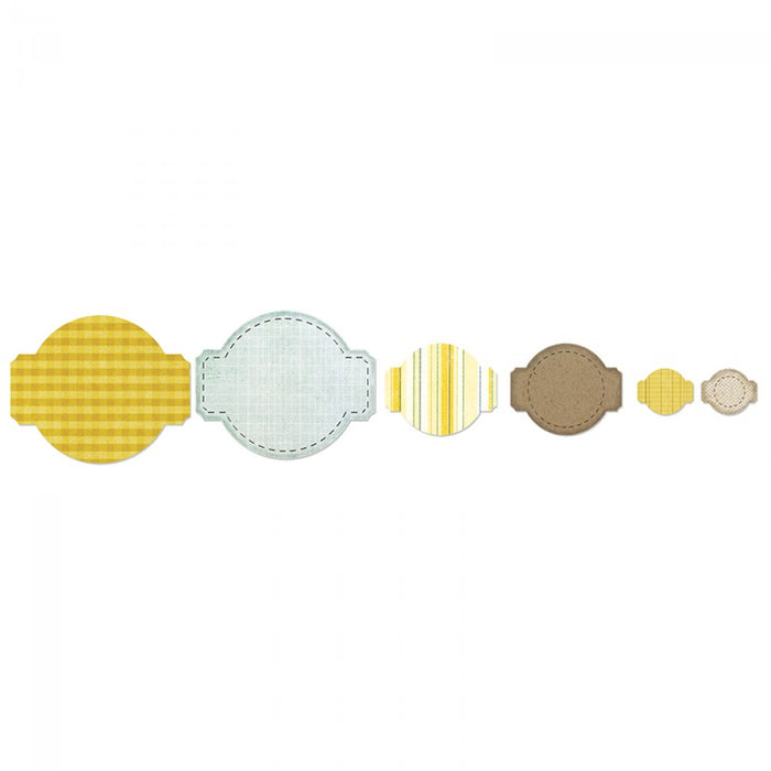 Sizzix - Framelits Die Set 6PK - Circle & Labels, Stitched