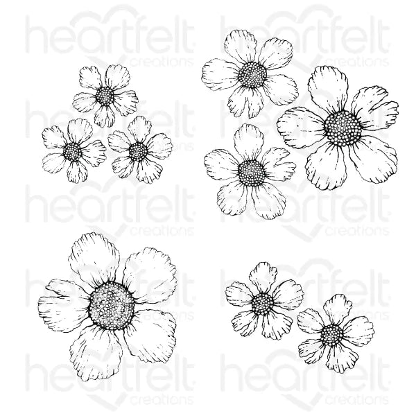 Heartfelt Creations Cling Rubber Stamp Set-Wild Rose -Small Rose