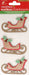 Little Birdie Christmas Burlap Sticker Embellishment 3/Pkg-Sleigh
