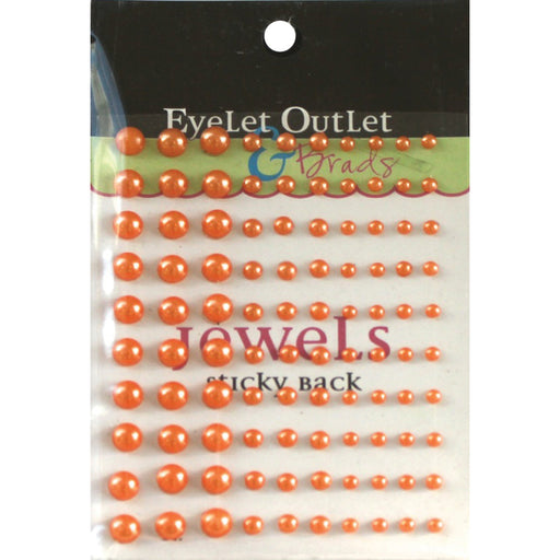Eyelet Outlet Adhesive Pearls Multi-Size 100/Pkg-Orange