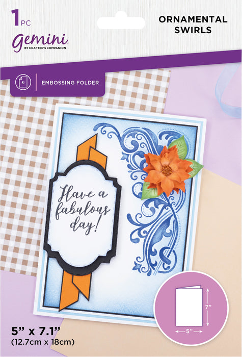 Gemini 2D Embossing Folder 5"x7"-Ornamental Swirls