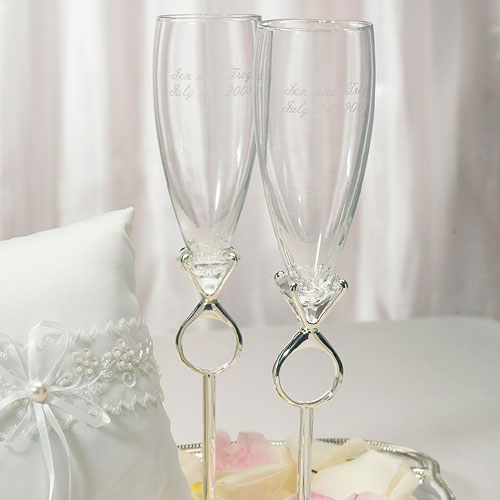 Weddingstar - Engagement Ring Wedding or Engagement Flutes Set