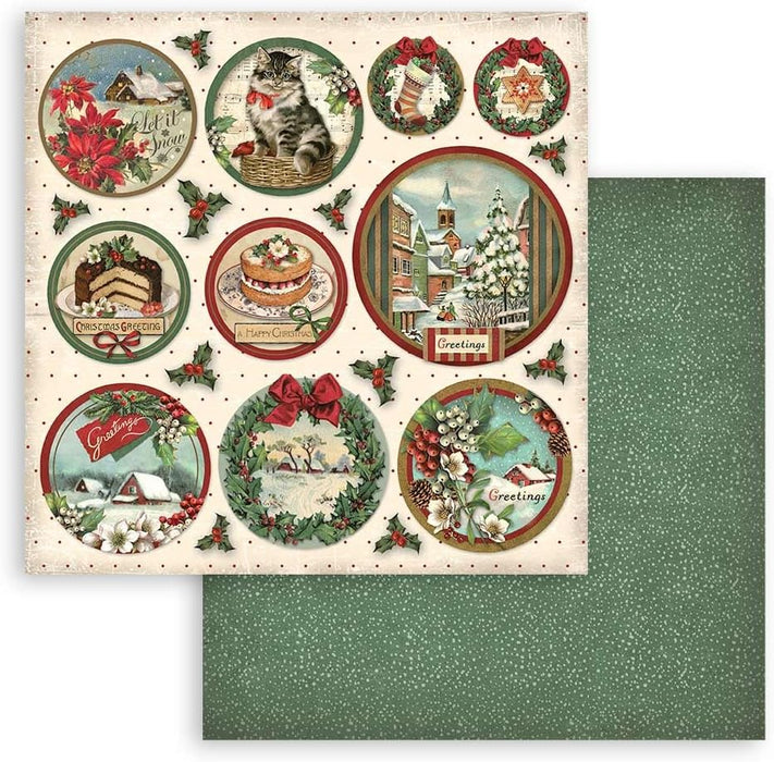 Stamperia - DS-Paper Pack 8"x8" 10/Pkg - Classic Christmas