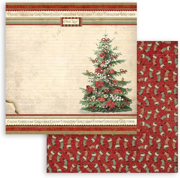 Stamperia - DS-Paper Pack 8"x8" 10/Pkg - Classic Christmas