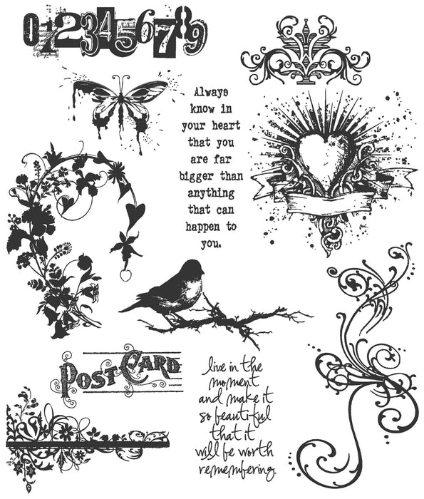 Stampers Anonymous - Tim Holtz - Cling Stamps 7"x8.5" - Urban Chic