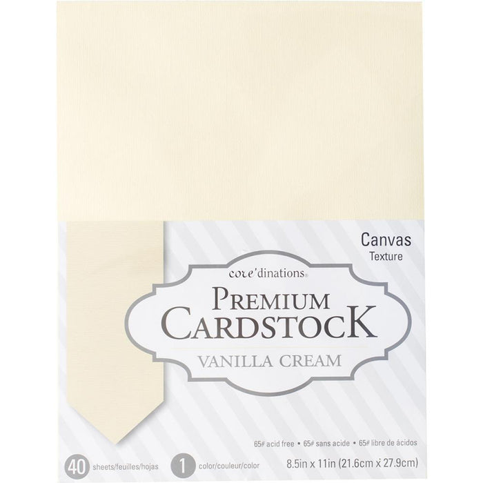 American Crafts - Vanilla Cream Core'dinations 8.5 x 11 Inch Value Pack 40 Sheets