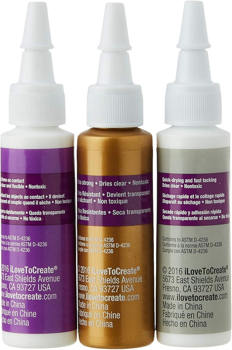 Aleene's - Try Me Size Tacky Pack .66oz 3/Pkg Original, Fast Grab & Quick Dry