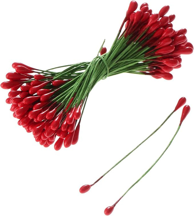 Doodles - Laplaz Flower Stamens Double Headed - Red 50pcs