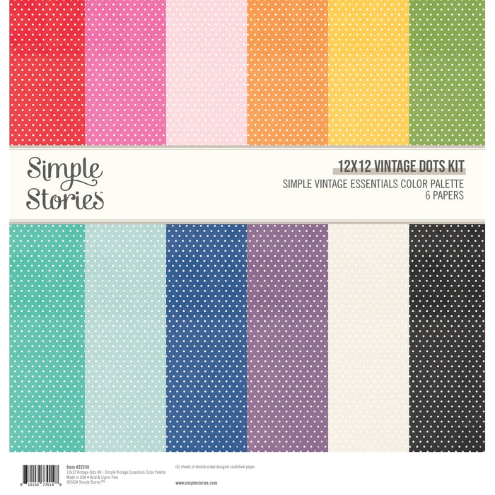 Simple Stories Vintage Dots Kit 12"X12"-Simple Vintage Essentials Color Palette