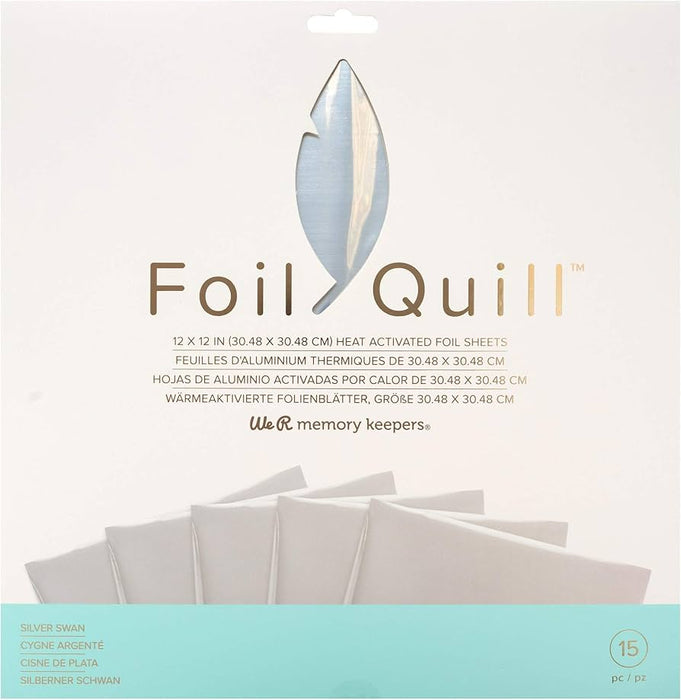 We R Memory Keepers - Foil Quill - Foil Sheets 12 x 12, Silver Swan