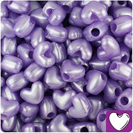 Darice - Lavender Heart Pony Beads