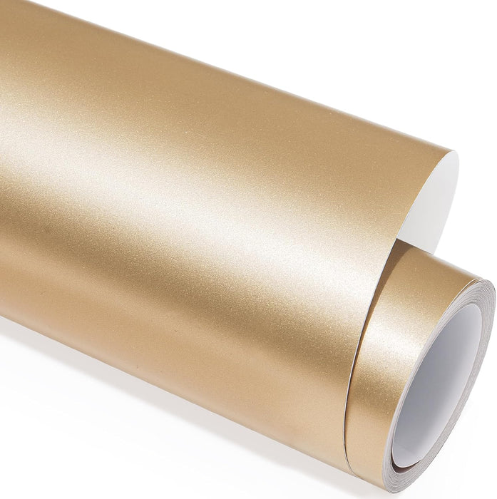 Grafitack Metallic Satin Chrome Gold Self Adhesive Vinyl 30cm X 1.2m