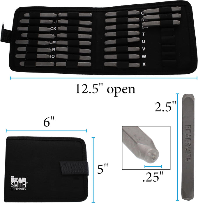 Beadsmith - Alphabet Punch Set W/Case 27/Pc - 3mm, Lowercase, Comic