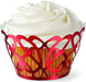 Wilton - Standard Cupcake Wraps - Red Foil Swirls 18/Pkg