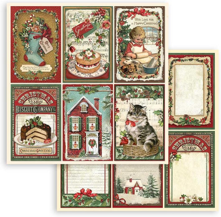 Stamperia - DS-Paper Pack 8"x8" 10/Pkg - Classic Christmas