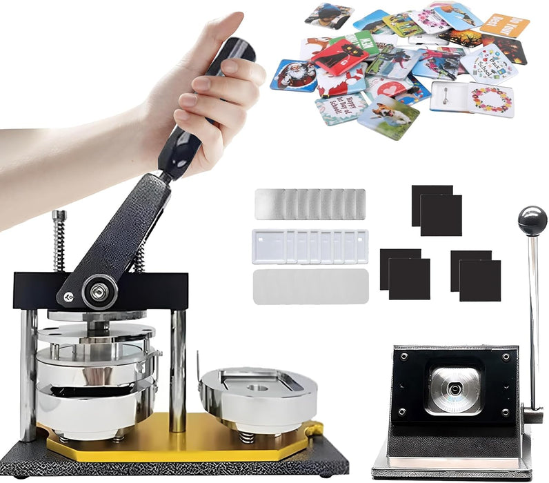 Fridge Magnet and Badge Machine with Cutter - 50mm x 50mm Plus Extra Refills
