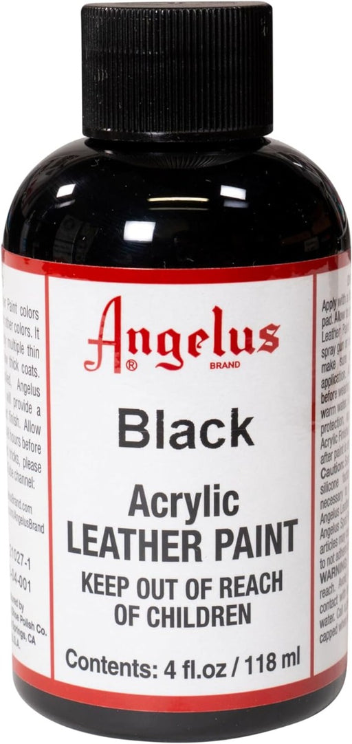 Angelus Leather Acrylic Paint - BLACK - 4oz