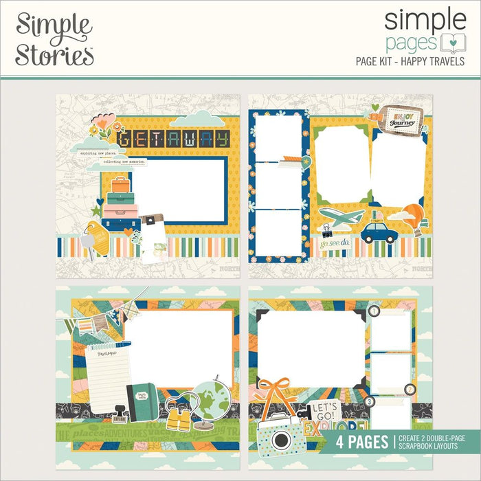 Simple Stories Simple Pages Page Kit 12x12 Happy Travels