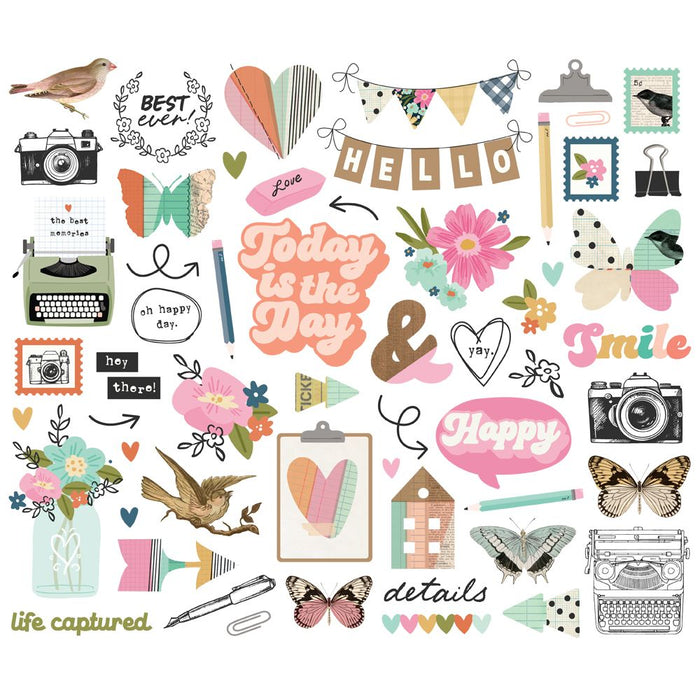 Simple Stories Take Note Bits & Pieces Die Cuts 57/Pkg