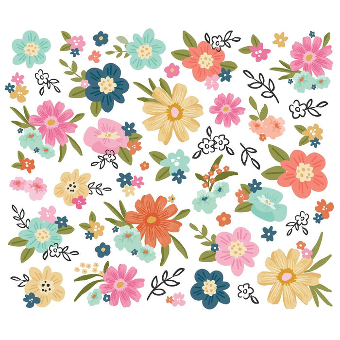 Simple Stories Take Note Floral Bits & Pieces Die Cuts 48/Pkg