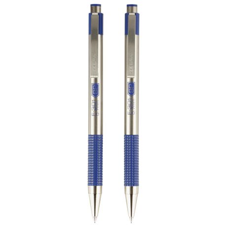 Zebra F-301 Stainless Steel Ballpoint Pen .7mm 2/Pkg-Blue
