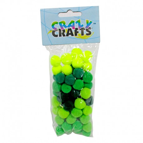 Crazy Crafts - Pom Poms - Shades of Green - 18mm (35pc)
