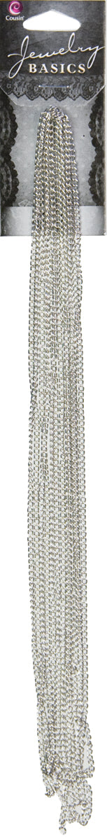 Cousin Jewelry Basics Metal Chain 100"-Silver Small Curb