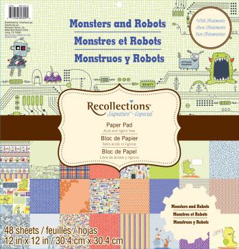 DCWV - 12" x 12" Paper Pack - Recollections - Monsters & Robots