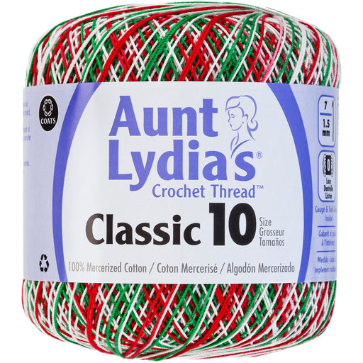 Aunt Lydia's Classic Crochet Thread Size 10-Shades Of Christmas