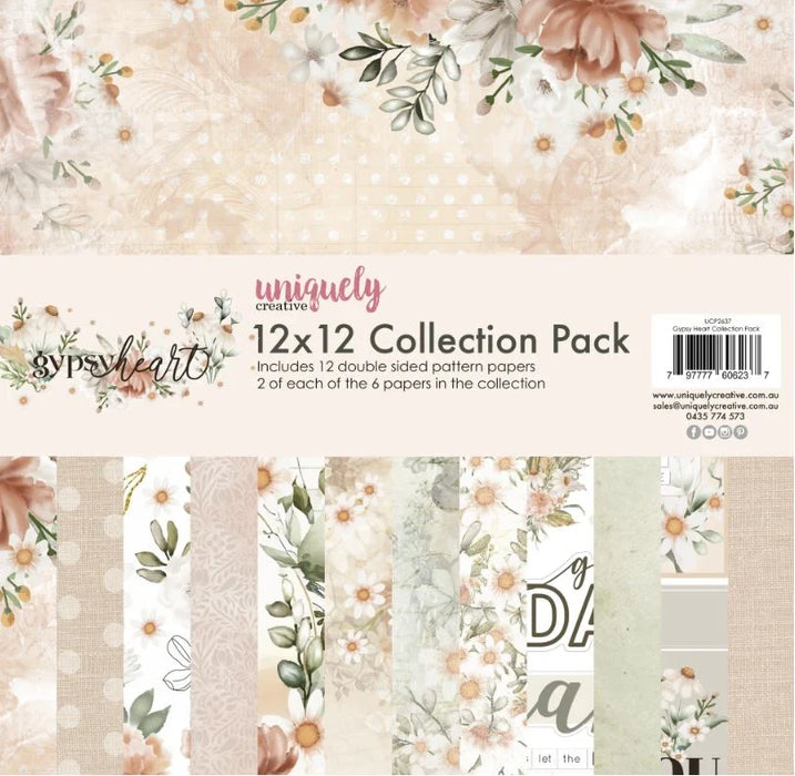 Uniquely Creative - Gypsy Heart Collection - Paper Pack (12 Sheets)