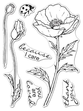 Hero Arts Clear Stamps 3"X4"-Hero Florals Poppy