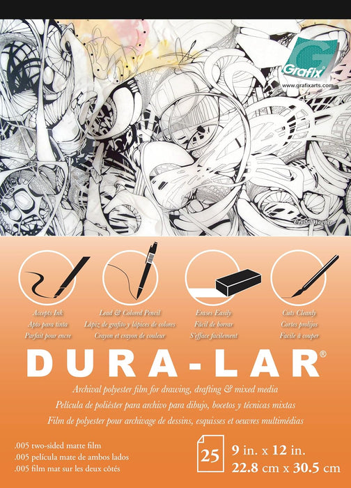 Grafix Dura-Lar Matte .005 Pad 9"X12" 25 Sheets