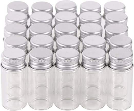 Crazy Crafts - Glass Storage Bottles - Screw Top - 8ml (6pieces)