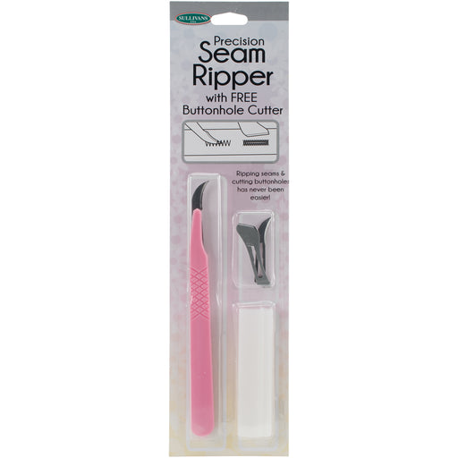 Sullivans Precision Seam Ripper With Free Buttonhole Cutter-Pink