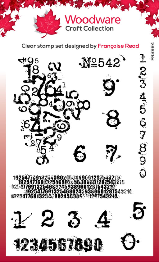 Woodware Clear Stamps 4"X6"-Inky Numbers 15/Pkg