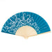 Weddingstar - Printed Hand Fans - Contemporary Hearts - Oasis Blue