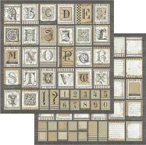 Stamperia Double-Sided Cardstock 12"X12"-Alphabet, Calligraphy