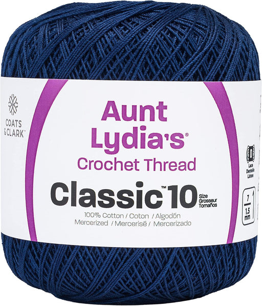 Aunt Lydia's Classic Crochet Thread Size 10-Navy