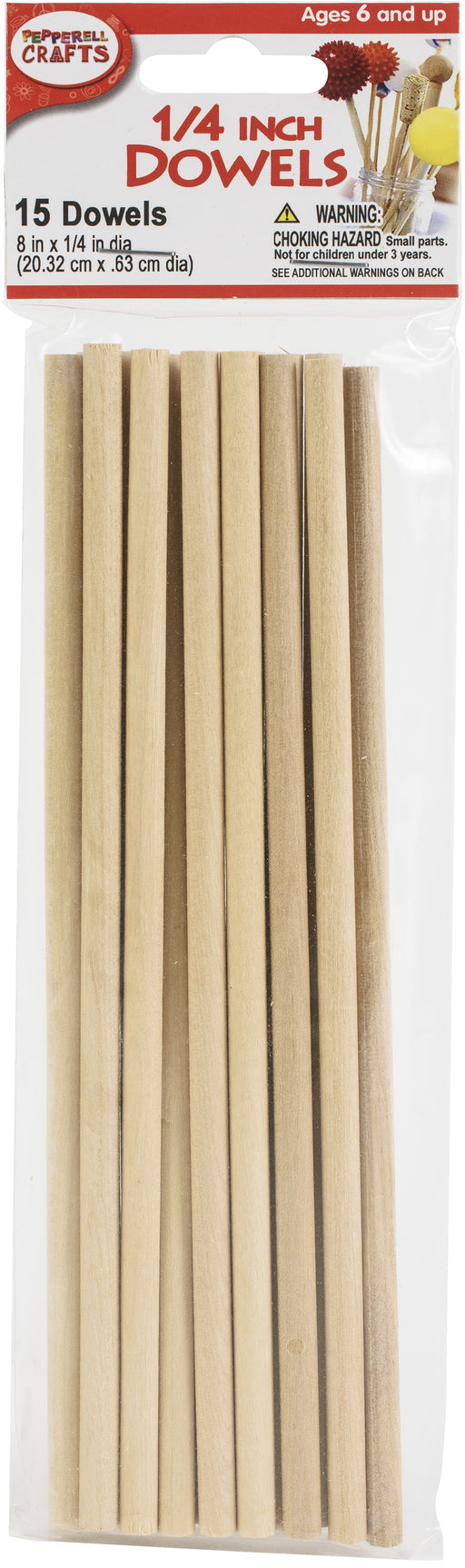 Pepperell Crafts Dowels 14"X8" 15/Pkg-