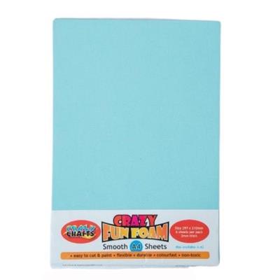 Crazy Crafts - Fun Foam Sheets - Smooth - A4 - Light Blue
