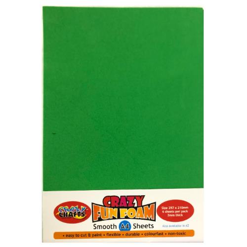 Crazy Crafts - Fun Foam Sheets - Smooth - A4 - Green