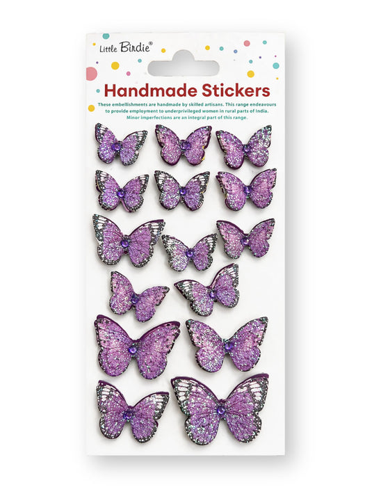Little Birdie - 3D Jewel Butterfly - Pastel Purple (17pc)