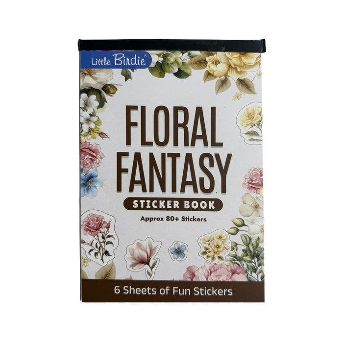 Little Birdie - Stickers Book - Floral Fantasy, Approx 18.1 x 12.4cm 6sheets