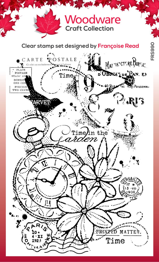 Woodware Clear Stamps 4"X6"-Pocket Watch Garden