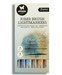 Studio Light Fiber Brush Light Markers Cool Colors 6 PC