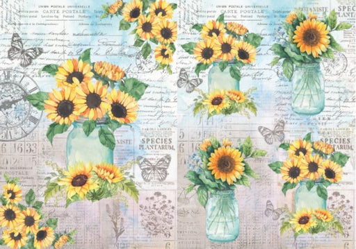 Little Birdie Decoupage Filament Paper A4 2/Pkg-Vintage Sunflower