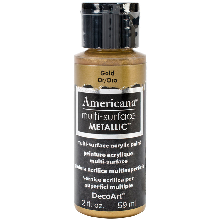 DecoArt Americana Multi-Surface Metallic Acrylic Paint 2oz-Gold