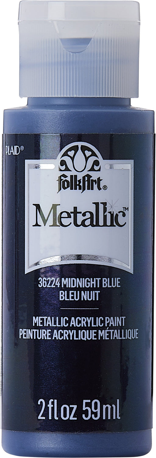 FolkArt Metallic Acrylic Paint 2oz-Midnight Blue